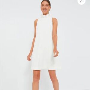 Tuckernuck White Ruffle Neck Mini Dress